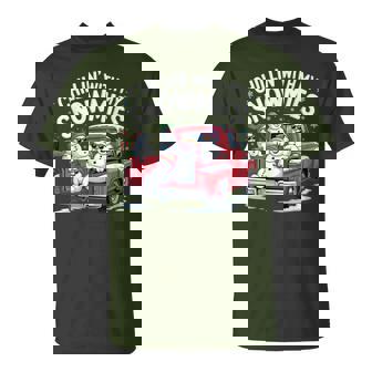 Chillin With My Snowmies Pickup Truck Snowman Christmas T-Shirt - Monsterry