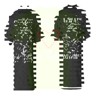 Christmas Candy Cane Crew Heart Holiday Family Candy Pajama T-Shirt - Monsterry