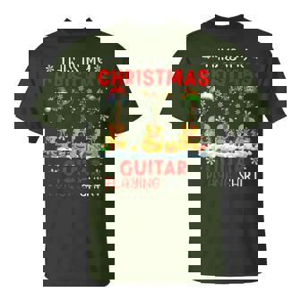 My Christmas Guitar Playing Three Santa Instruments T-Shirt - Thegiftio