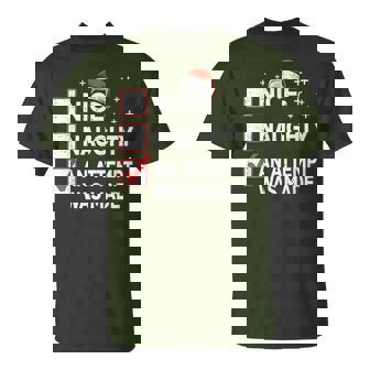 Christmas Nice Naughty An Attempt Was Made Xmas List Santa T-Shirt - Monsterry