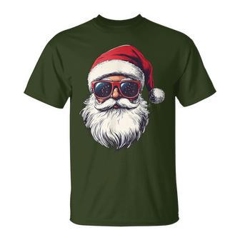 Cool Santa Claus Face Retro Sunglasses Christmas Boys T-Shirt - Thegiftio UK