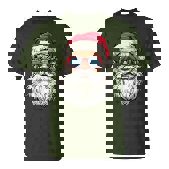 Cool Santa Claus Face Retro Sunglasses Christmas Boys T-Shirt | Mazezy