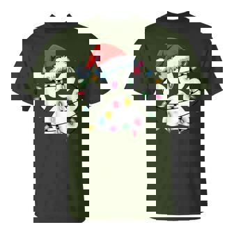 Dog Paw Print Christmas Santa Puppy Girls T-Shirt | Seseable CA