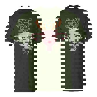 Festive Reindeer Speculum Christmas Light Nurse Obgyn T-Shirt - Thegiftio