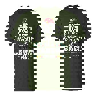 First Christmas As A Grandma To Be New Grandma Christmas T-Shirt | Mazezy