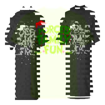 Forced Family Fun Christmas Matching Family Pajama T-Shirt - Monsterry