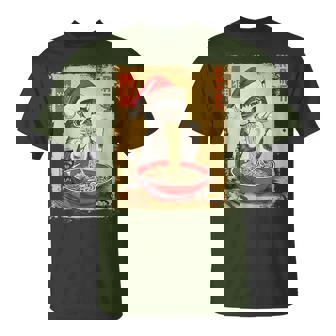 Christmas Santa Cat Ramen Japanese Kawaii Anime Cat T-Shirt | Seseable CA