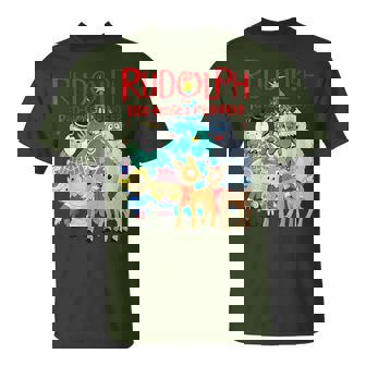 Cute Rudolph The Red Nosed Reindeer Christmas Tree T-Shirt | Mazezy