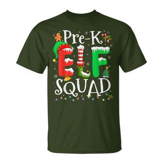 Elf Squad Pre-K Teacher Christmas Child Xmas T-Shirt - Monsterry