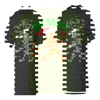 Gingerbread Baseball Christmas Cookie Oh Snap Santa T-Shirt | Seseable FR