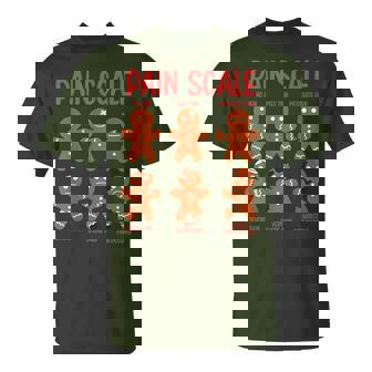 Gingerbread Pain Scale Christmas Nurse T-Shirt | Mazezy