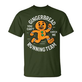 Gingerbread Running Team Christmas Run Runner Xmas T-Shirt - Thegiftio UK