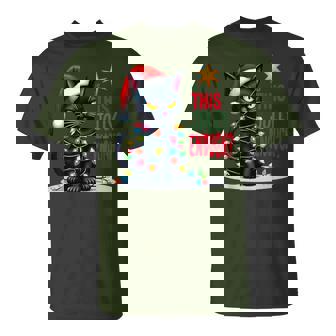 Is This Jolly Enough Christmas Black Cat Men T-Shirt | Mazezy