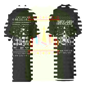 Merry Glizzmas Hot Dogs Family Group Ugly Christmas T-Shirt | Mazezy