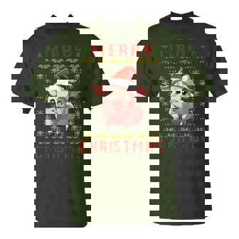 Pig Christmas Ugly Sweater Santa Hat Pig Lover Xmas T-Shirt - Thegiftio