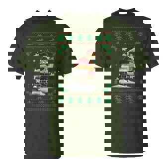 Santa Pooping Down The Chimney Ugly Christmas Sweater T-Shirt - Monsterry