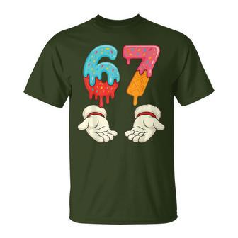 Six Seven 6 7 Meme Christmas Ice Cream Drip Xmas Santa T-Shirt - Thegiftio UK