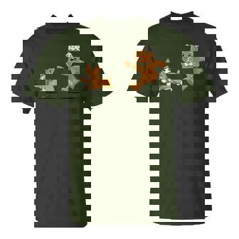 Gingerbread Cookie Chasing Corgi Christmas Dog Mom Pet Lover T-Shirt | Seseable UK