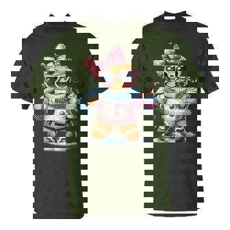 Gingerbread Drinking Hot Chocolate Bougie Christmas T-Shirt | Mazezy