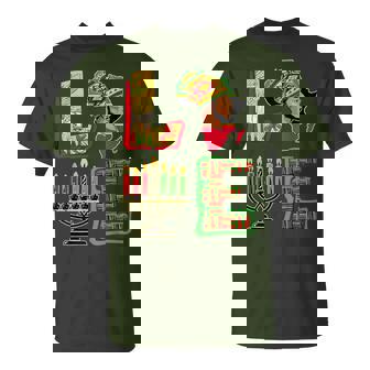 Happy Kwanzaa African American Christmas Pajama Family Afro T-Shirt - Monsterry