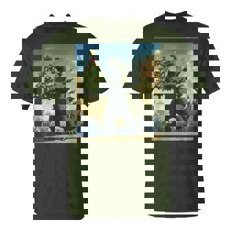 Japanese Monster Kaiju Carrying Christmas Tree T-Shirt - Monsterry