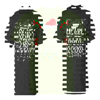 Most Likely To Shoot The Reindeer Matching Family Xmas T-Shirt - Monsterry