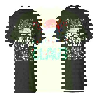 Mema Claus Christmas Lights Pajama Family Matching Grandma T-Shirt - Thegiftio