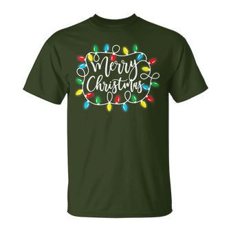 Merry Christmas Lights Xmas Family Matching Pajama Women T-Shirt - Thegiftio UK
