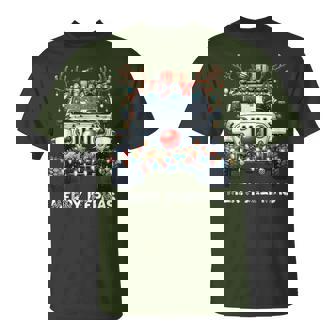 Merry Jeepmas Ugly Light Reindeer Christmas T-Shirt - Monsterry