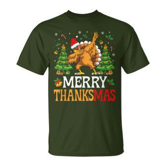 Merry Thanksmas Christmas Thanksgiving Turkey T-Shirt - Thegiftio UK