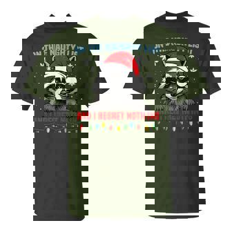 On The Naughty List And I Regret Nothing Raccoon Christmas T-Shirt | Seseable CA