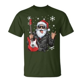 Navidadanta Rock Hand Guitar Rocker Xmas Hombres Niños Niños Camiseta unisex - Regaloses