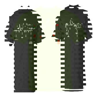 Nursing Christmas Christmas Tree Heartbeat Nurse T-Shirt | Mazezy