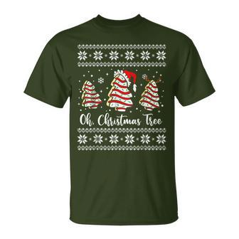 Oh Christmas Tree Cakes Debbie Becky Jen Snack Cake Lovers T-Shirt - Thegiftio