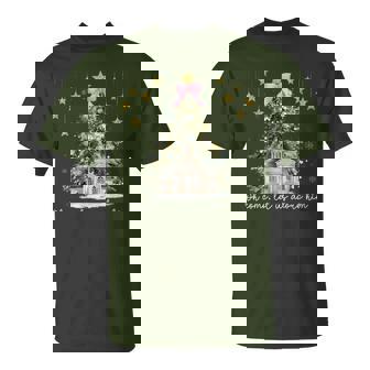 Oh Come Let Us Adore Him Jesus Christmas Xmas Tree Holiday T-Shirt | Seseable CA