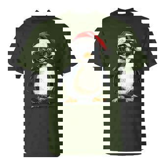 Penguin Santa Hat Penguin Lovers Xmas Christmas Pajama T-Shirt | Seseable UK