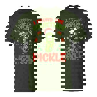 Pickle Santa Hat Xmas Lights I Found The Christmas Pickle T-Shirt - Thegiftio