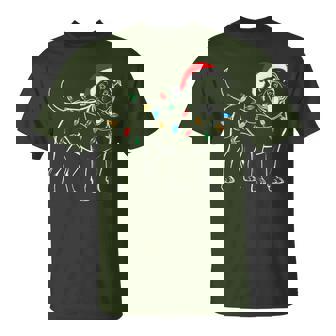 Pitbull Dog Christmas Tree Lights Xmas Pet Animal Dog Lover T-Shirt | Seseable CA