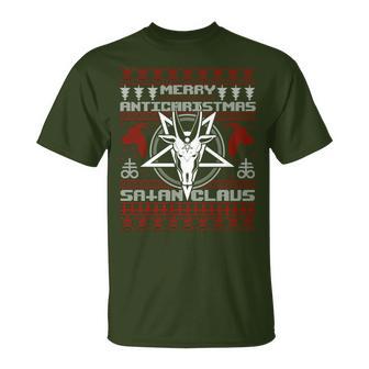 Pull De Noël Merry Antichristmasatan Claus Manche Longue T-Shirt - Cadeauxyz