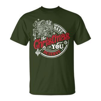 Retro Have The Christmas You Deserve Dark Humor Krampus Xmas T-Shirt - Thegiftio