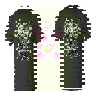 Rock & Roll Christmas Santa Claus Guitar Player T-Shirt - Thegiftio