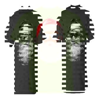 Santa Face Retro Sunglasses Christmas Pajama Boys T-Shirt | Seseable CA