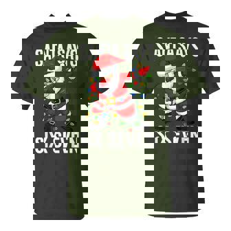 Santa Says Six Seven Christmas Trendy 6 7 Viral Meme T-Shirt - Monsterry