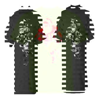 Santa Sports Christmas Football Player For Boys T-Shirt | Mazezy