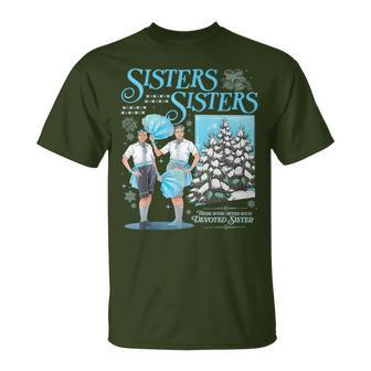 Sisters White Xmas Snowflake Pajamas Holiday Merry Christmas T-Shirt - Thegiftio UK