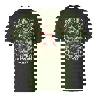 Smashing Through The Snow Baseball Player Christmas Santa T-Shirt | Seseable UK