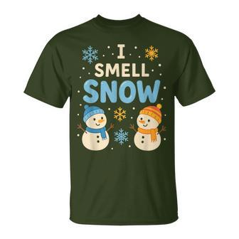 I Smell Snow Winter Christmas T-Shirt | Mazezy
