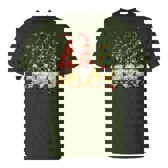 Three Gnomes Buffalo Plaid Red Christmas T-Shirt - Monsterry