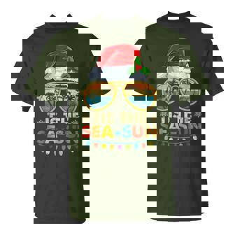 Tis The Sea Sun Santa Beach Summer Christmas In July Summer T-Shirt - Thegiftio