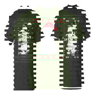Ugly Christmas Sweater Rabbit Lover Santa Hat Holiday T-Shirt - Thegiftio